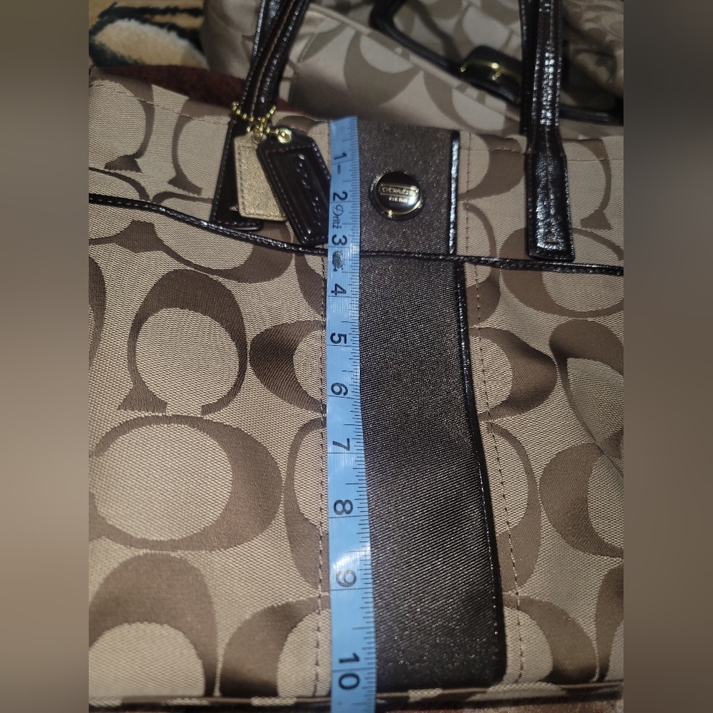 Coach Signature Stripe Satchel Bag Purse Handbag H1380-F25771 - Picture 10 of 15